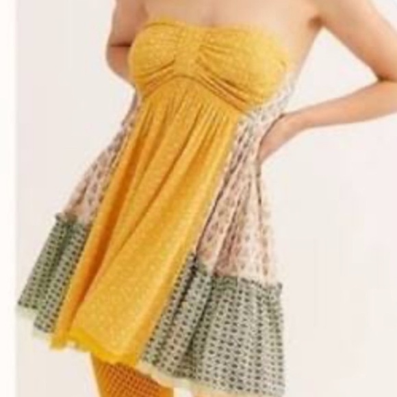 Free People Across The Sea Tunic Top Citrus yellow size medium - Picture 3 of 16